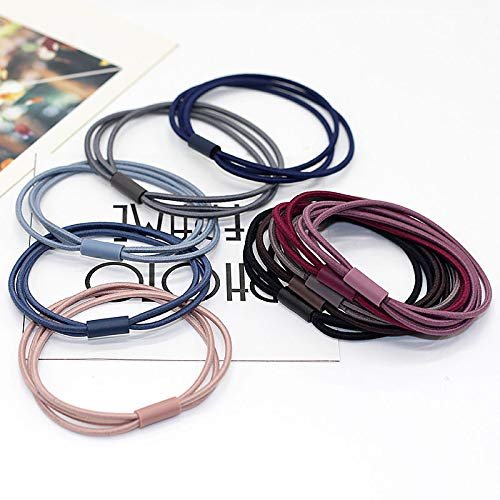 20PCS Hair Bands 3 in 1 Seam Elastic Multi Colored Hair Ties Ponytail Band 2 inch in Diameter Hair Accessories for Women and Girls