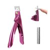 Acrylic Nail Clippers with Sizer Magnets, Inartato Fake Nail Cutters for Nail Tips with Length Measurement Professional Manicure Tools Acrylic Nail Art Supplies (Rose)