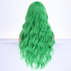 WTHCOS Light Green Long Curly Wavy Hair Wig for Women With Bangs Tender Green Wig Heat Resistant Synthetic Hair Wigs for Daily Use Cosplay Wig With Wig Cap