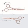 PURPLEBIRD Hair Cutting Scissors Thinning Shear Set Professional Barber 6 inch Texturizing Blending Shear Razor Edge Haircut Styling Kit for Men, Women, and Kids, Japanese Stainless Steel, Rose Gold