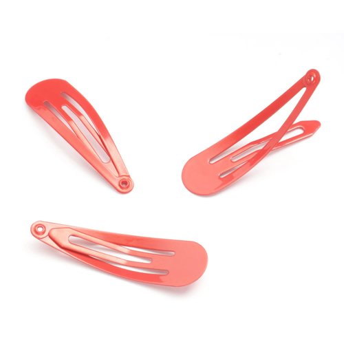 Motanar 50 Pack of Snap Hair Clips Hair Barrettes for Kids, Girls and Women, 50 mm (Red)