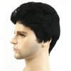 Wiginway Men Short Black Straight Wig Natural Looking Daily Casual Wear Synthetic Haircut Wig 6 Inch (4RA6 Black)
