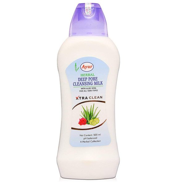 Herbal Deep Pore Ayur Cleansing Milk 100ml Cleaning Milk Lotion for All Skin Types Removes Dirt from the Skin makes your Skin Feel Fresh