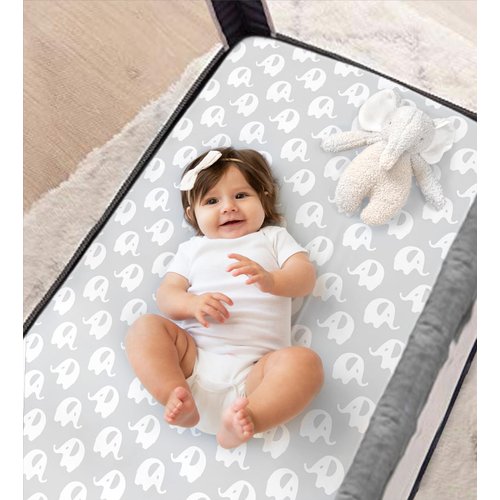 100% Organic Cotton Fitted Sheets for Graco Pack n Play, Babyletto, Pamo Babe, Hiccapop, Dream on Me, Evenflo, Baby Trend, Hygge Hush Portable/Mini Crib/Playards, Beka Bedside Bassinet 2 Pk