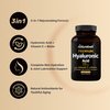 NatureBell 2 Pack Plant Based Hyaluronic Acid Supplements 250mg with 25mg Vitamin C & Biotin 5000mcg, 480 Total Capsules | Essential for Hair Growth, Joint Support, & Hydrating Skin | Non-GMO