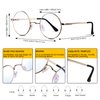 Brigtlaiff Round Blue Light Blocking Glasses for Men Women John Lennon Style Computer Gaming TV Glasses Anti Eyestrain (Gold+Black)
