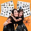 100 PCS Cute Funny Halloween Spider Temporary Tattoos Sticker Birthday Decorations Spider Web Bat Boo Day Halloween Festival Black Carnival Themed Party Favors Supplies Cute Boy Girl Adult Gifts
