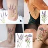 COKTAK 12Pieces/Lot 3D Watercolor Lavender Flower Temporary Tattoos For Women Body Art Arm Fake Flora Adults TattooSticker Waterproof Girls Tatoos