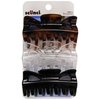 Scunci 9 cm Black Clear Tortoise Jaw Clip, 3 ct