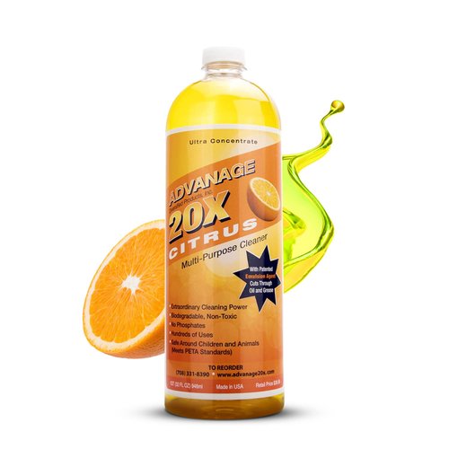 All Purpose Cleaner Concentrate - Advanage 20X The Wonder Cleaner Citrus for All Surfaces Around The Home, Oil and Grease | Multipurpose Cleaner For All Household Cleaning Needs | 32Oz