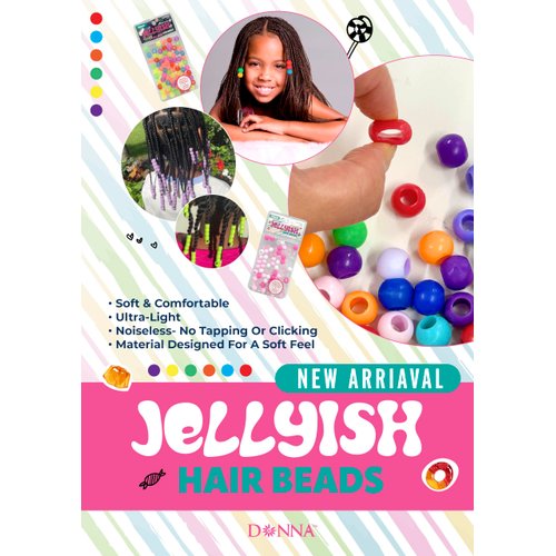 DONNA Kids Glow in The Dark Hair Beads – Squishy, Jellyish Twist 14MM Rubber Beads, Silicone Feeling, Hair Accessories for Kids, Beads Jewelry Making Kit DIY Hair Braiding, Blue Color 1PC