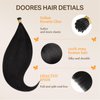 DOORES I Tip Hair Extensions, Jet Black 50g/100s 14 Inch, I Tip Remy Hair Extensions Natural Hair Extensions Cold Fusion Hair Extensions Silky Smooth Hair Extensions Straight Hair Extensions for Women