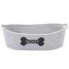 Morezi Dog toy baskets pet toy basket storage in small shallow stuff bin - Perfect for collect puppy toys, cat toy, grooming stuff, diapers, bed, for Bathroom, Playroom, Closet, Home - Grey