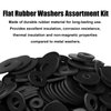 220 Pcs Flat Rubber Washers Assortment Kit,Black Rubber Flat Washer Rubber Washers for Bolts Spacers,5 Sizes Rubber Bushing Gasket kit