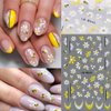 Cute Bee Ladybug Ant Nail Art Stickers, 4 Sheets 5D Embossed Self-Adhesive Nail Decals Flowers Daisy Butterfly Strawberry Nail Designs for Women Girls DIY Manicure Decorations