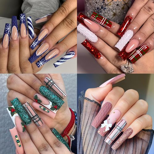 UNA GELLA Extra Long Tapered Sqaure Nail Tips Full Cover 504pcs No C Curve Clear Gel Nail Tips XXL Long Straight Nails Tips Acrylic Nails Long Square Gel X Nails for DIY Nail Art 12 Sizes