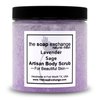 The Soap Exchange Sugar Body Scrub - Lavender Sage Scent - Hand Crafted 8 fl oz / 240 ml Natural Artisan Skin Care, Shea Butter, Exfoliate, Moisturize, & Protect. Made in the USA.