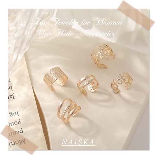 NAISKA 15PCS Hair Jewelry for Braids and Dreadlocks - Metal Braid Clips, Non-Piercing Ear Cuffs, Beard Accessories for Women and Men