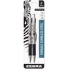 Zebra Pen F-301 Retractable Ballpoint Pen, Stainless Steel Barrel, Fine Point, 0.7mm, Black Ink, 2-Pack