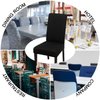 JQinHome 6 Pcs Dining Chair Slipcover,High Stretch Removable Washable Chair Seat Protector Cover for Home Party Hotel Wedding Ceremony (Black)