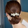 Opal Flower Rhinestone Hair Clip French Crystal Vintage Hair Barrettes Elegant Pearl Hair Accessories,by JINBUYAO (E)