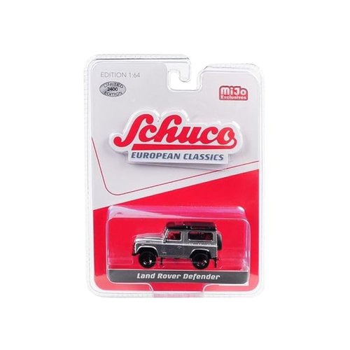Land Rover Defender Silver European Classics Series Limited Edition to 2,400 Pieces Worldwide 1/64 Diecast Model Car by Schuco 8600