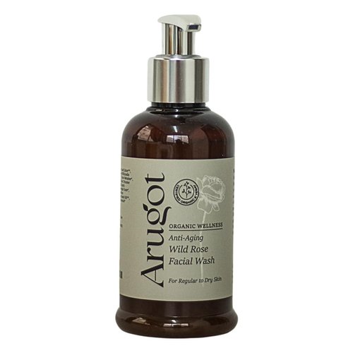 Arugot Organic Wild Rose Face Wash, Made in Israel | Anti-Aging Facial Cleanser for Age Spots, Dark Circles & Fine Lines - 5.1 FL Oz / 150 Ml