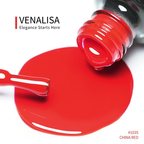 VENALISA Gel Nail Polish, 12ml Bright Red Color Soak Off UV LED Nail Gel Polish Nail Art Starter Manicure Salon DIY at Home, 0.43 OZ