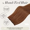 Full Shine 22 Inch Genius Weft Hair Extensions Hand Tied Weft Human Hair Copper Human Hair Weft Extension Remy Hair Copper Auburn #330 Silky Straight Remy Hair Weft Extensions Silky Hair 60G