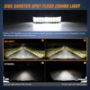 Nilight Side Shooter LED Pods 2PCS 6.5 Inch 60W Flood Spot Beam Combo LED Light Bar LED Fog Light Driving Light Led Work Light for Truck ATV UTV Boat, 2 Years Warranty