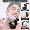Mens Shaving Brush and Bowl Set, 3 in 1 Shaving Brush Set for Men with Shave Brush Bowl ABS Stand with Razor Slot, Perfect Father's Day Men Gift Set for Wet Shaving Experience - Black