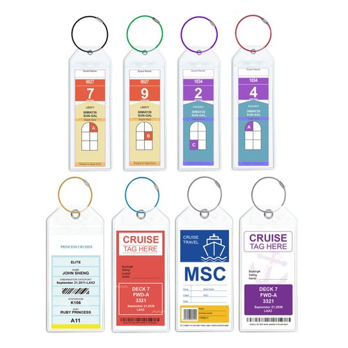 Cruise Luggage Tags for Carnilval, NCL, Princess & Royal Caribbean, Celebrity in 2023-2024, Cruise Accessories Clear Reusable