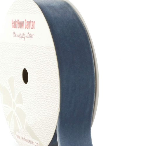 HBC 1" Velvet Ribbon 338 Antique Blue - 5 Yards