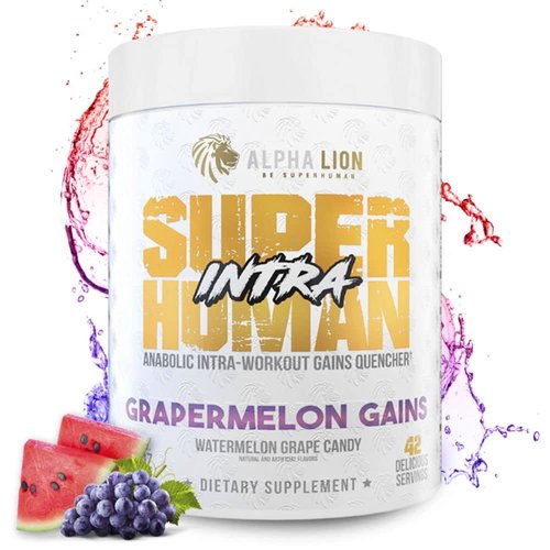 ALPHA LION Superhuman Intra Workout Powder for Men & Women, Amino Acids Drink, Muscle Recovery Supplement, BCAA Powder, Electrolytes & Hydration Mix (42 Servings, Watermelon Grape Candy Flavor)