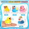 Honoson 36 Pcs Beach Rubber Duckies Mini Rubber Duck Bath Toys Funny Float Bathtub Squeaky Ducky for Pool Water Activity Holiday Baby Shower Classroom Birthday Party Favors(Vibrant Colors)