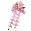 Japanese Style Women Flower Hair Clip Tassel Hair Ornament, Kimono Decor Fabric Hanfu Hairpin Accessories For Christmas Party Costume Gift (Pink)