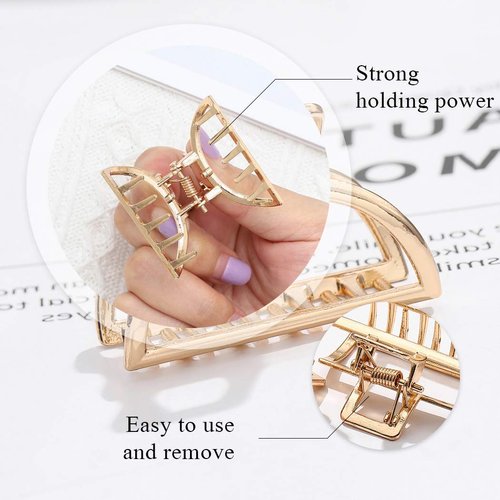 Brinie Hair Claw Gold Hair Clips Mini Non Slip Claw Clips Hair Accessories Daily Party Gift for Women and Girls (2 PCS)