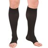 Truform 15-20 mmHg Compression Stockings for Men and Women, Knee High Length, Open Toe, Black, Small