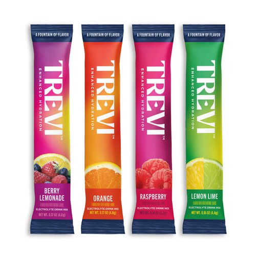 TREVI™ Sugar Free Electrolytes - Drink Mix Hydration Powder Packets - Large - Original Variety Pack - Berry Lemoande, Lemon Lime, Raspberry, Orange