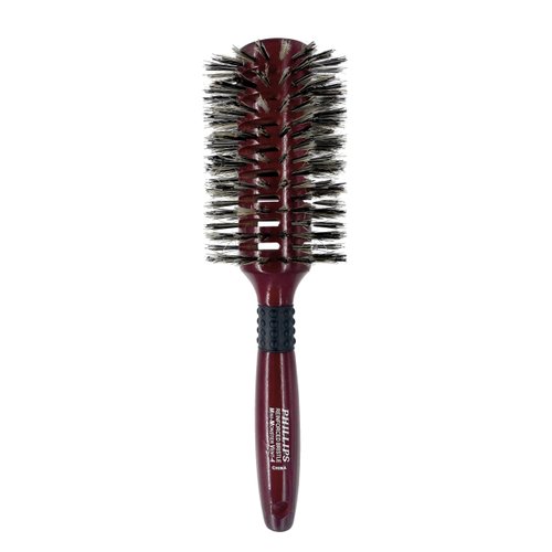 Phillips Brush Monster Vent 4 Professional Hair Brush (2.75” Diameter Barrel) - Vented Blowout Hairbrush with Nylon Reinforced Boar Hair Bristles, Beech Wood Handle with Rubber Grip
