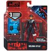 DC Comics BATMAN , 10cm Selina Kyle Action Figure with 3 Accessories and Mystery Card, The Movie Collectible Kids Toys for Boys and Girls Ages 3 and up