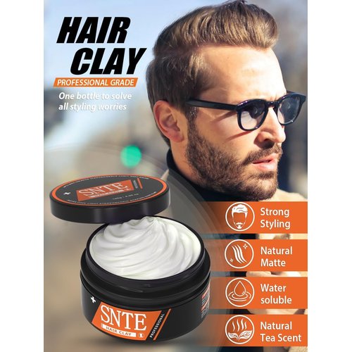 Samnyte Hair Clay, 4.2oz - Natural Hair Wax for Men with Strong Hold, Matte Texture, and Premium ...