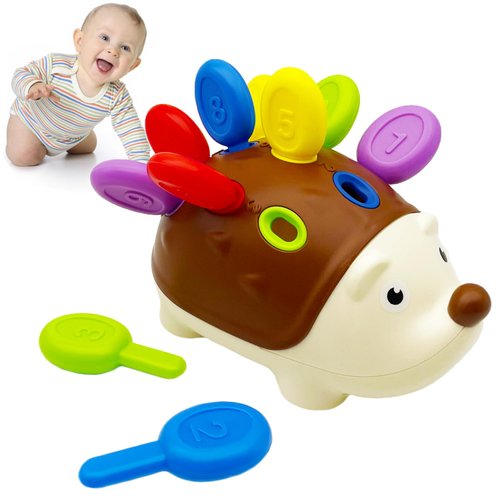 WXLYFC Baby Sensory Montessori Toys for Toddler Learning Educational Dinosaur Games,Fine Motor Skills Sorting Travel Toys, Birthday Gifts for 3 Year Old Boy Girl (Hedgehog-2)