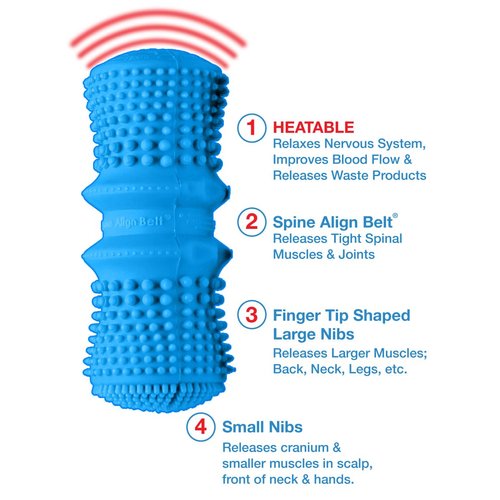 Dr. Cohen's Heatable Deep Tissue Muscle Massage Roller - FSA eligible acuBack - Trigger Point Foam Roller, Handheld Peanut Ball Roller - Ideal for Back, Neck, Feet Muscle Recovery and Physical Therapy