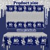 Guzbewu 80th Birthday Party Supplies for Men,3pcs Sliver Blue 80th Birthday Tablecloth Rectangle Happy 80th Birthday Table Cloth for Blue 80th Birthday Decorations