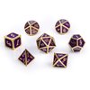 DNDND Glitter Purple Metal Dice Set, Solid Polyhedral DND Metallic Dice with Free Metal Case for Role Polying Game Dungeons and Dragons
