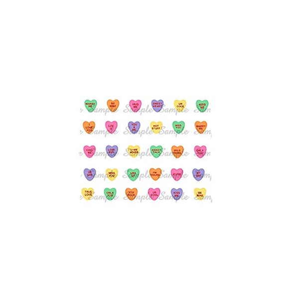 Valentine Candy Conversation Hearts Nail Art Decals