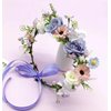 June Bloomy Flower Girl Wedding Headpiece Bridal Flower Crown Spring Wreath BOHO Garland Halo(Lavender)