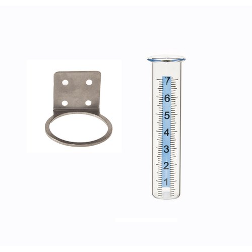 Mateda 7" Capacity Rain Gauge with Stainless Steel Mounting Rack Holder, Post Mount Rain Gauge for Yard Garden Outdoor Home (Style B)