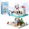 Christmas Penguin Family Building Blocks Set, Snow Adventure with Penguin and Polar Bear, Wintertime Polar Bears Christmas Décor Building Kit with Christmas Tree Toy, Gift for Boys and Girls